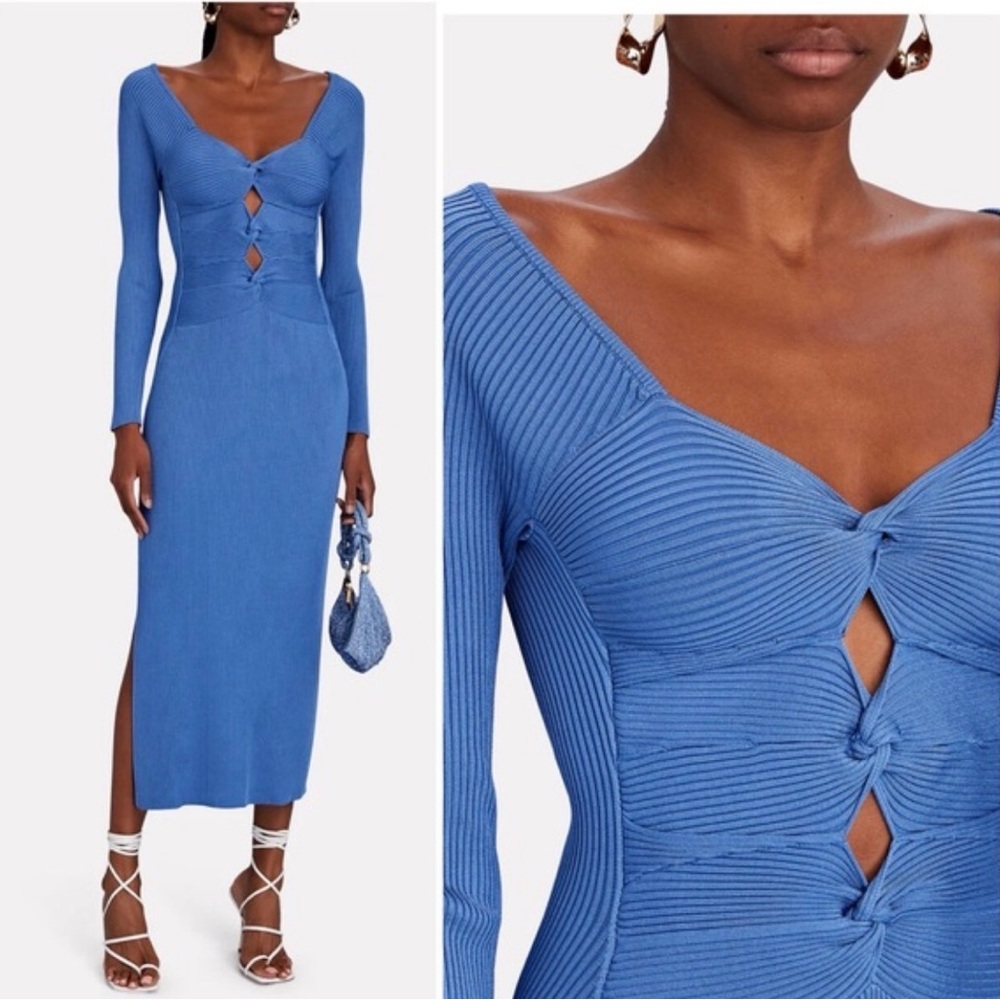 Cult Gaia Blue Long Sleeve Dress
